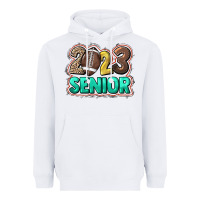 White 2023 senior football Heavyweight Hoodie - HowdyJamesFarm