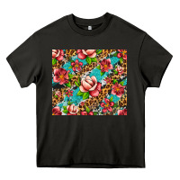 Asphalt tropical flowers Heavy Core Tee - Artiststas