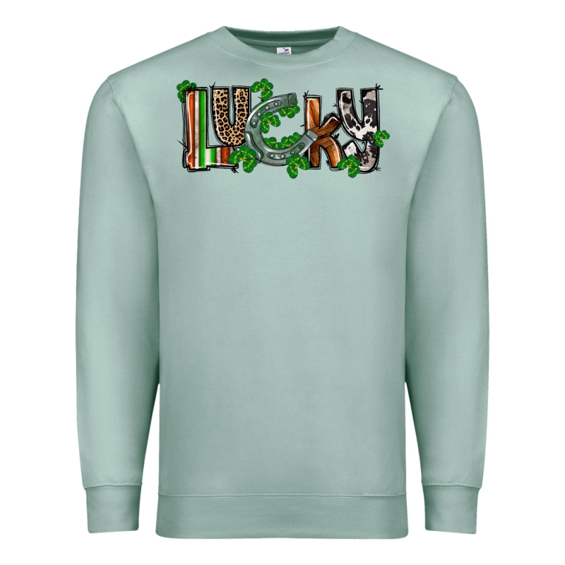 Lucky Horseshoe St. Patrick's Day Premium Sweatshirt by CowGirlArtShop | Teevron