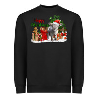 Black happy christmas southdown baby sheep Heavyweight Sweatshirt - LillyAllenDesigns