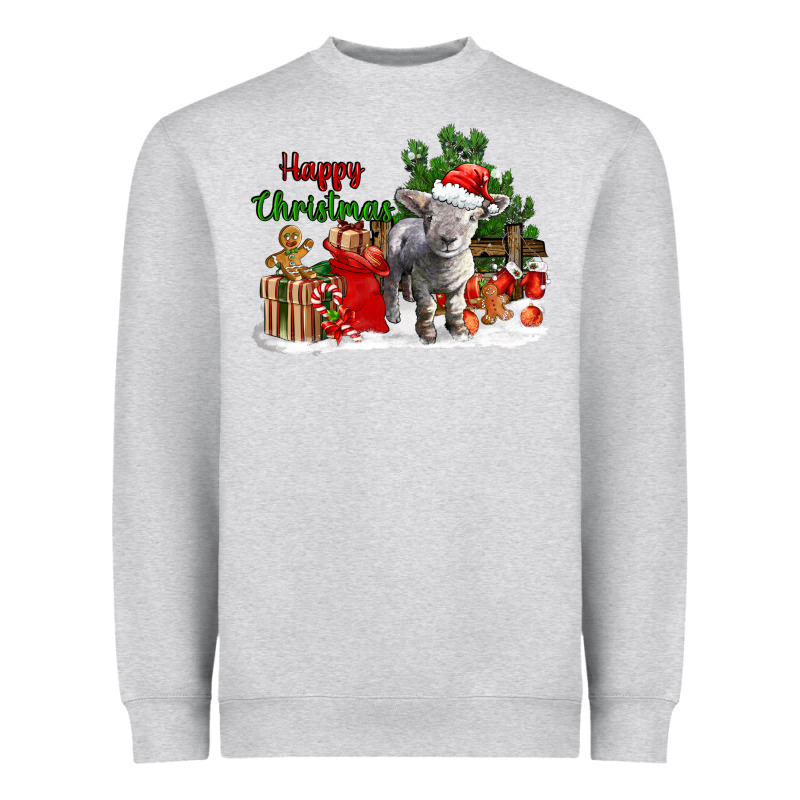 Happy Christmas Southdown Baby Sheep Heavyweight Sweatshirt by LillyAllenDesigns | Teevron