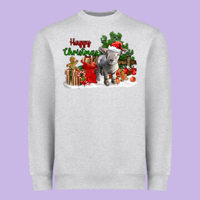 Happy Christmas Southdown Baby Sheep Heavyweight Sweatshirt Designed By Lillyallendesigns