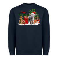 Navy happy christmas southdown baby sheep Heavyweight Sweatshirt - LillyAllenDesigns