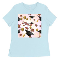 Baby Blue 2022 to graduation seamless pattern Ladies Tee - BundleAndBundleShop