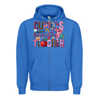 True Royal Cupid's Favorite Teacher Valentine's Day Zipper Hoodie - HowdyJamesFarm