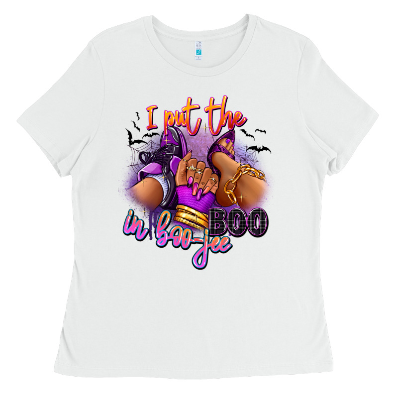 I Put The Boo In Boo-jee Sneaker And Heel Ladies Tee by RanaPortraitStore | Teevron