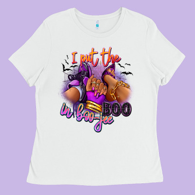 I Put The Boo In Boo-jee Sneaker And Heel Ladies Tee Designed By Ranaportraitstore