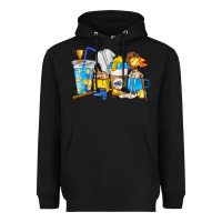 Black Softball coffee cups Heavyweight Hoodie - HowdyJamesFarm