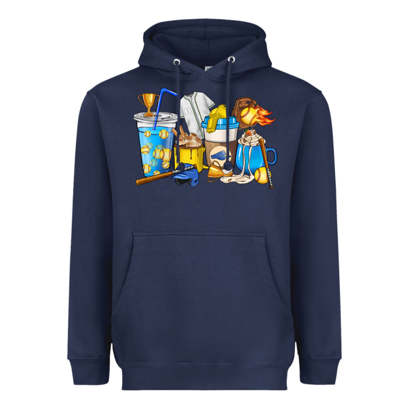 Softball Coffee Cups Heavyweight Hoodie by HowdyJamesFarm | Teevron