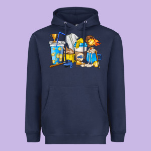 Softball Coffee Cups Heavyweight Hoodie Designed By Howdyjamesfarm