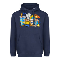 Navy Softball coffee cups Heavyweight Hoodie - HowdyJamesFarm