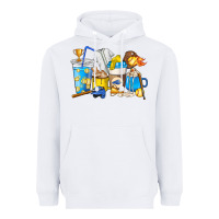 White Softball coffee cups Heavyweight Hoodie - HowdyJamesFarm