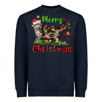 Navy maine coon cat merry christmas Heavyweight Sweatshirt - LillyAllenDesigns