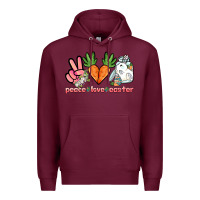 Burgundy Peace love Easter Day Premium Hoodie - HowdyJamesFarm