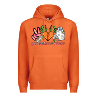 Carrot Peace love Easter Day Premium Hoodie - HowdyJamesFarm