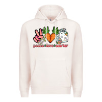 Pale Pink Peace love Easter Day Premium Hoodie - HowdyJamesFarm