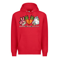 Red Peace love Easter Day Premium Hoodie - HowdyJamesFarm
