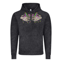 Vintage Black skeleton hands mardi gras Vintage Hoodie - MaliasSmallBusiness