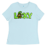 Baby Blue St Patricks Day Lucky Gnome Ladies Tee - Jasminsmagicworld
