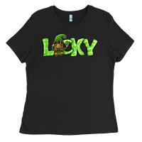 Black St Patricks Day Lucky Gnome Ladies Tee - Jasminsmagicworld