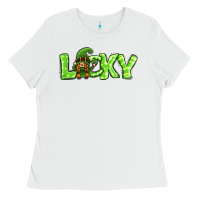White St Patricks Day Lucky Gnome Ladies Tee - Jasminsmagicworld
