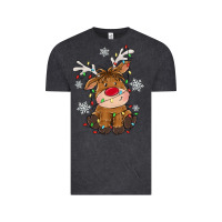 Vintage Black Christmas reindeer Vintage Tee - MaliasSmallBusiness