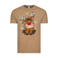 Vintage Coffee Christmas reindeer Vintage Tee - MaliasSmallBusiness