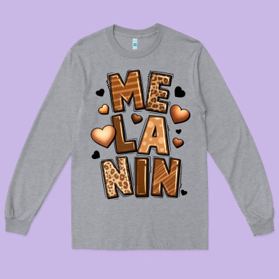 Melanin Long Sleeve Tee Designed By Lillyallendesigns