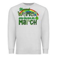 Dove Grey Blessed women are born in March Premium Sweatshirt - CowGirlArtShop