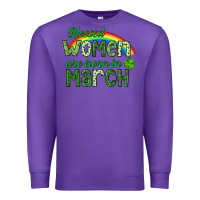 Purple Blessed women are born in March Premium Sweatshirt - CowGirlArtShop