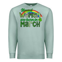 Seafoam Blessed women are born in March Premium Sweatshirt - CowGirlArtShop