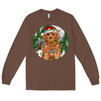 Chestnut Toy Poodle And Farm Long Sleeve Tee - RanaPortraitStore