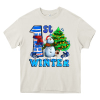 Cream first winter with snowman Heavy Core Tee - AdoDesignShop
