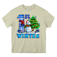 Mossy first winter with snowman Heavy Core Tee - AdoDesignShop