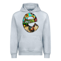 Heather Grey farm life alphabet lowercase letters e Urban Hoodie - BundleAndBundleShop