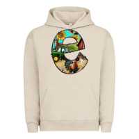 Pigment French Oak farm life alphabet lowercase letters e Urban Hoodie - BundleAndBundleShop