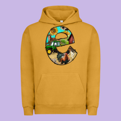 Farm Life Alphabet Lowercase Letters E Urban Hoodie Designed By Bundleandbundleshop