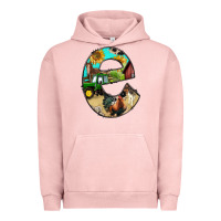 Pigment Salmon farm life alphabet lowercase letters e Urban Hoodie - BundleAndBundleShop