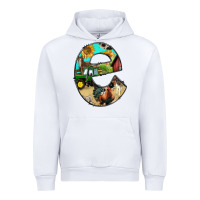 White farm life alphabet lowercase letters e Urban Hoodie - BundleAndBundleShop