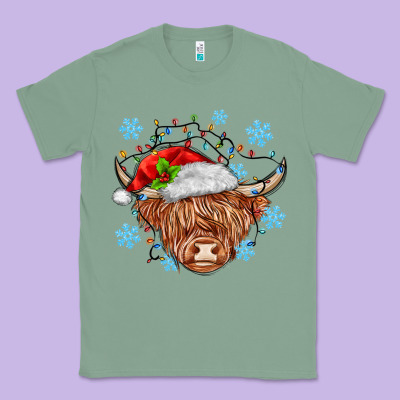 Christmas Cow Classic Tee Designed By Maliassmallbusiness