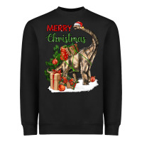 Black merry christmas brachiosaurus Heavyweight Sweatshirt - LillyAllenDesigns