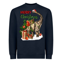 Navy merry christmas brachiosaurus Heavyweight Sweatshirt - LillyAllenDesigns