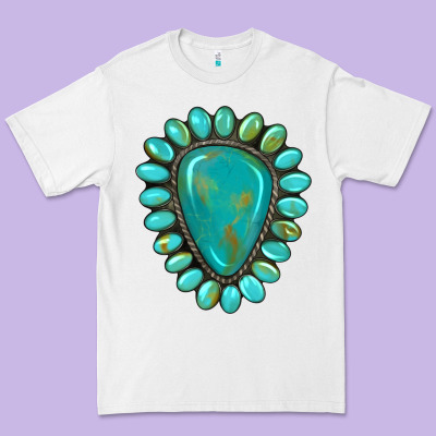 Western Gemstone Turquoise Premium Tee Designed By Artiststas