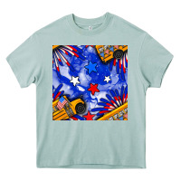 Arona 4th of july school bus seamless pattern Heavy Core Tee - BundleAndBundleShop