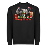Black merry christmas baby sheeps Heavyweight Sweatshirt - LillyAllenDesigns