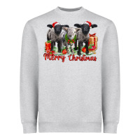 Heather Grey merry christmas baby sheeps Heavyweight Sweatshirt - LillyAllenDesigns