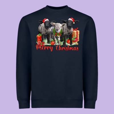 Merry Christmas Baby Sheeps Heavyweight Sweatshirt Designed By Lillyallendesigns