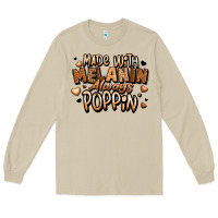 Mushroom made with melanin always poppin' Long Sleeve Tee - LillyAllenDesigns