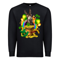 Black St. Patrick's Donkey with balloon Premium Sweatshirt - HowdyJamesFarm