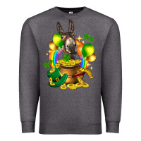 Charcoal Heather St. Patrick's Donkey with balloon Premium Sweatshirt - HowdyJamesFarm